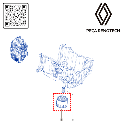 RN 88127R-M 8660006943 FILTRO DE OLEO MOT 1.0 12V B4D KWID 3